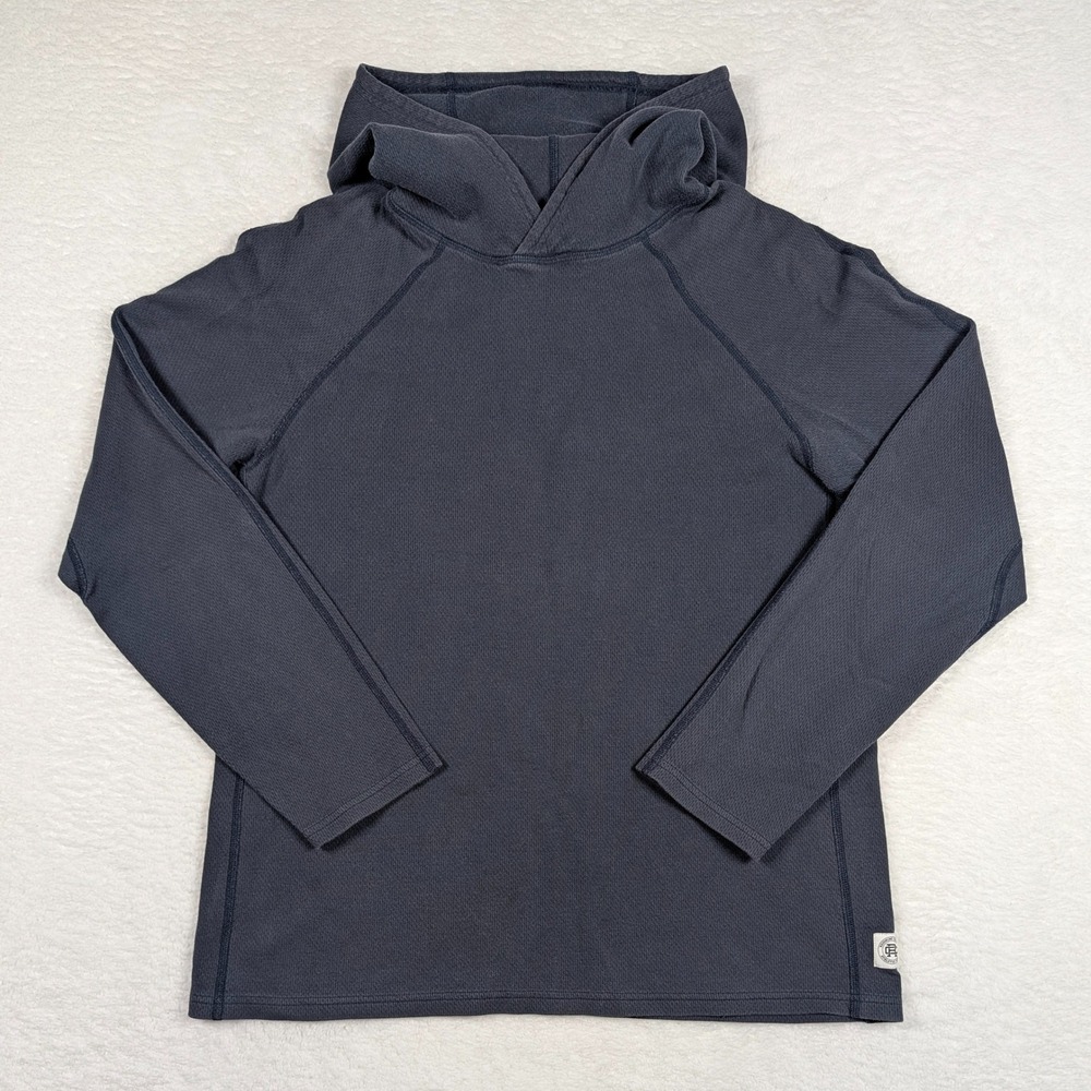 Reigning Champ Hoodie Mens S Blue Waffle Knit Cotton Raglan Pullover Canada‎